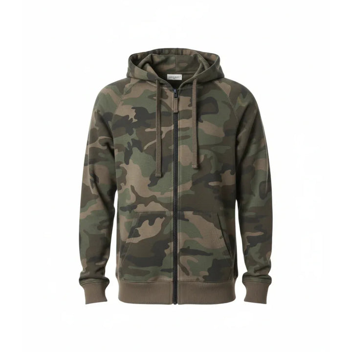 Sweat Zippé Homme Cedarwood, Motif Camouflage, Taille M, Très Bon état