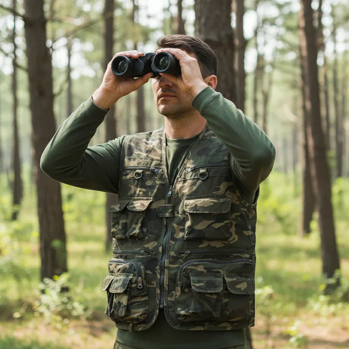 Gilet Tactique Camouflage Vert – Équipement Militaire Airsoft Et Chasse – Adulte Taille Unique – Neuf