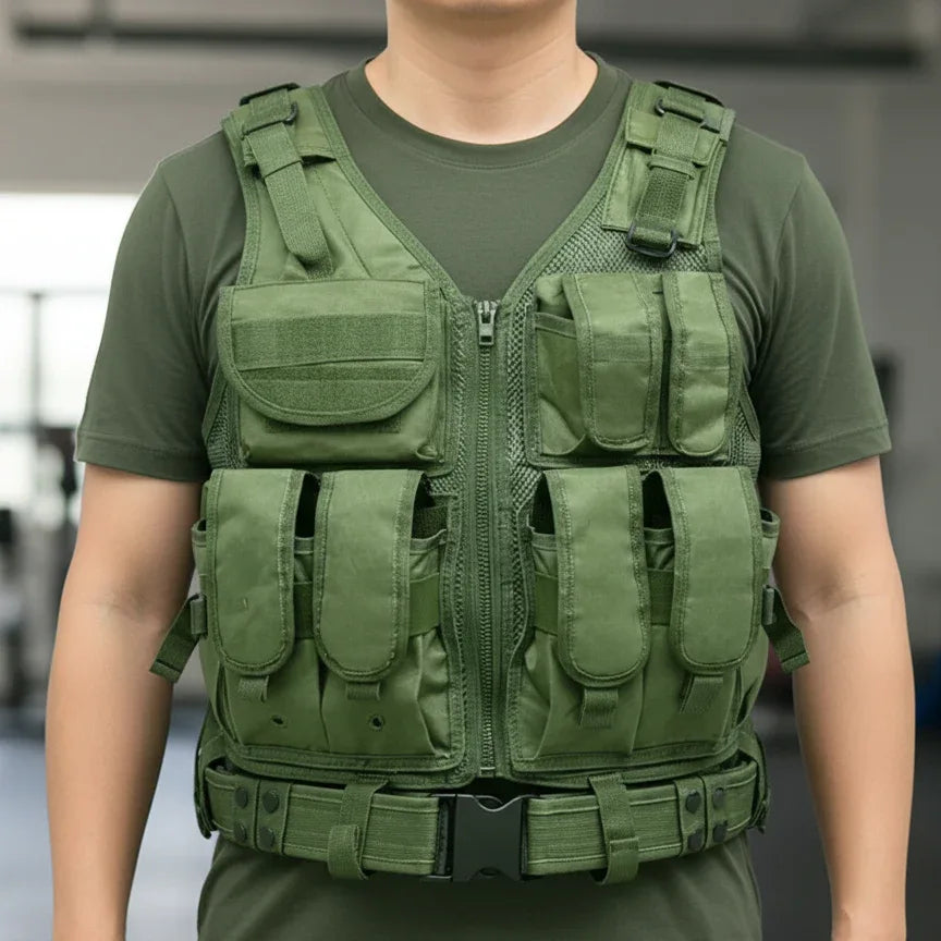 トップス SIBLETH NPW TACTICAL VEST (OLIVE) Olive tactical vest | French military surplus | Surplus militaire