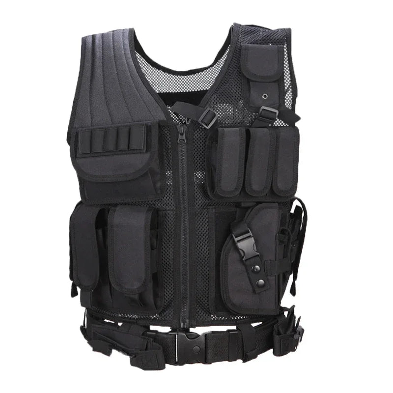 Gilet Tactique Militaire Avec Holster - Sans Marque - Équipement D'occasion
