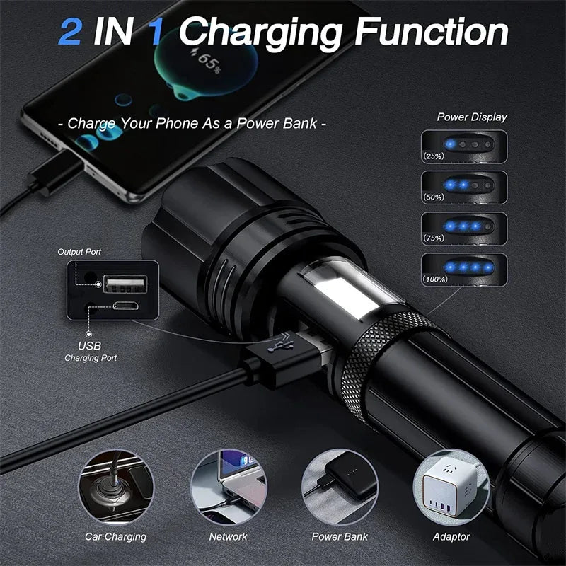 Lampe torche tactique militaire à LED G700 X800 avec zoom, piles Lampe torche tactique militaire à LED G700 X800 avec zoom, piles